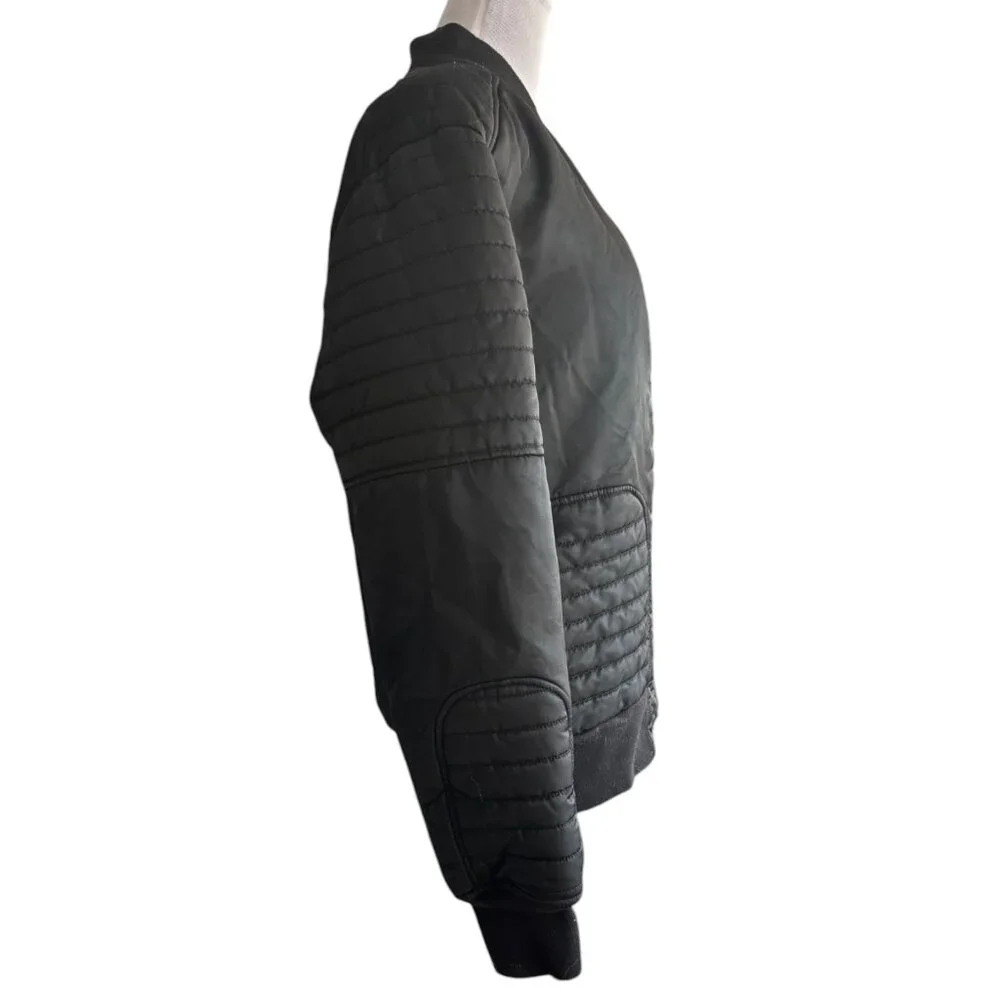 Rebel Minds Women's black puffer coat bomber jacket full zip sz‎ XL EUC